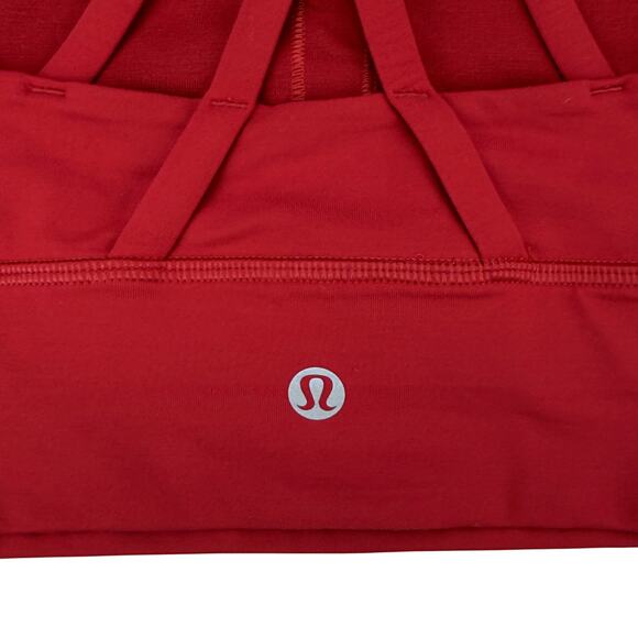 LULULEMON Energy Bra Long Line Medium Support B/C Cup Size 6 Dark Red - Picture 4 of 6